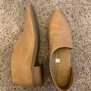 Beige Faux Leather Flats